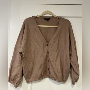 Cardigan with bubble hem and tortoiseshell buttons